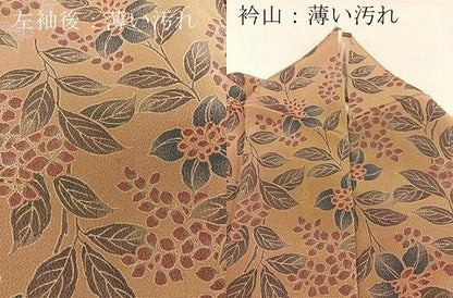 平和屋着物■上質な小紋　枝花文　鬼しぼ縮緬　正絹　逸品　BAAX3809yc