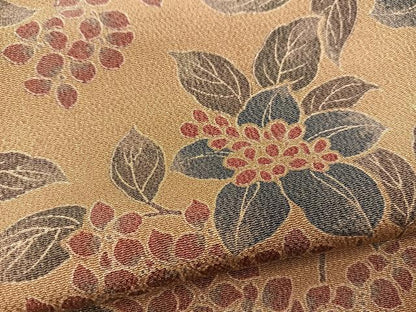 平和屋着物■上質な小紋　枝花文　鬼しぼ縮緬　正絹　逸品　BAAX3809yc