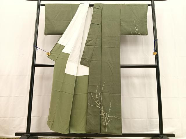 平和屋着物■訪問着　草葉文　金彩　正絹　逸品　BAAX3811yc