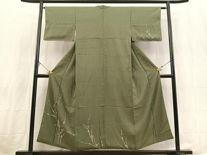 平和屋着物■訪問着　草葉文　金彩　正絹　逸品　BAAX3811yc