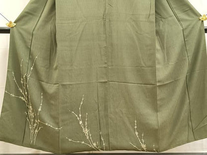 平和屋着物■訪問着　草葉文　金彩　正絹　逸品　BAAX3811yc