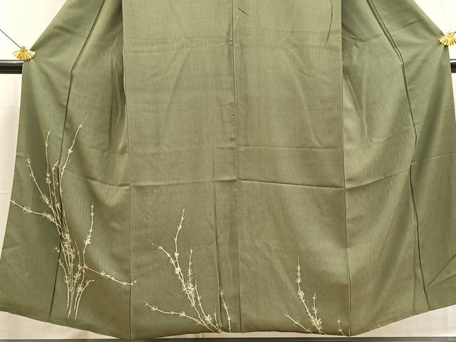 平和屋着物■訪問着　草葉文　金彩　正絹　逸品　BAAX3811yc