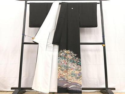 平和屋着物■豪華黒留袖　友禅　作家物　松竹梅　御所解文　正絹　逸品　BAAX3816yc