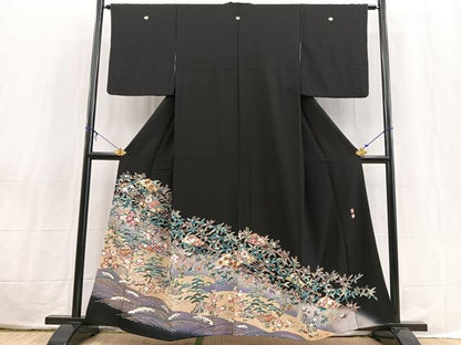 平和屋着物■豪華黒留袖　友禅　作家物　松竹梅　御所解文　正絹　逸品　BAAX3816yc