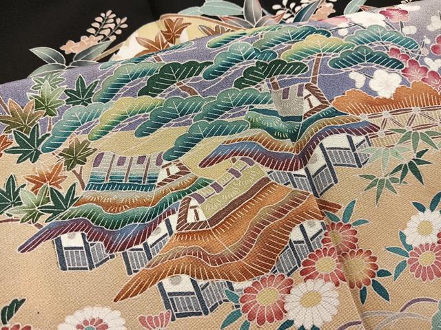 平和屋着物■豪華黒留袖　友禅　作家物　松竹梅　御所解文　正絹　逸品　BAAX3816yc
