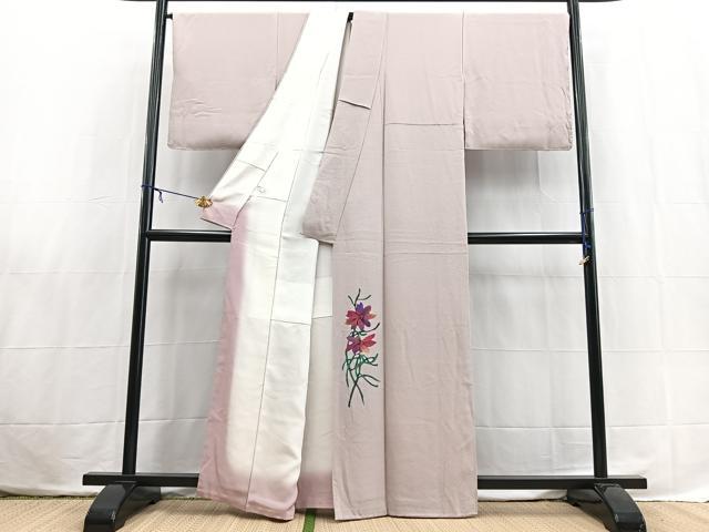 平和屋着物■色留訪問着　手描き　草花文　金彩　正絹　逸品　未使用　BAAX3818yc