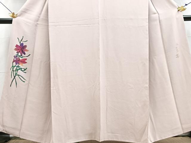 平和屋着物■色留訪問着　手描き　草花文　金彩　正絹　逸品　未使用　BAAX3818yc