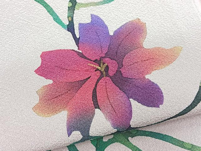 平和屋着物■色留訪問着　手描き　草花文　金彩　正絹　逸品　未使用　BAAX3818yc