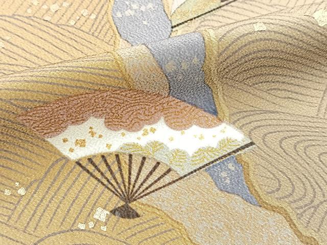 平和屋着物■上質な小紋　立波扇文　金銀彩　正絹　逸品　BAAX3820yc