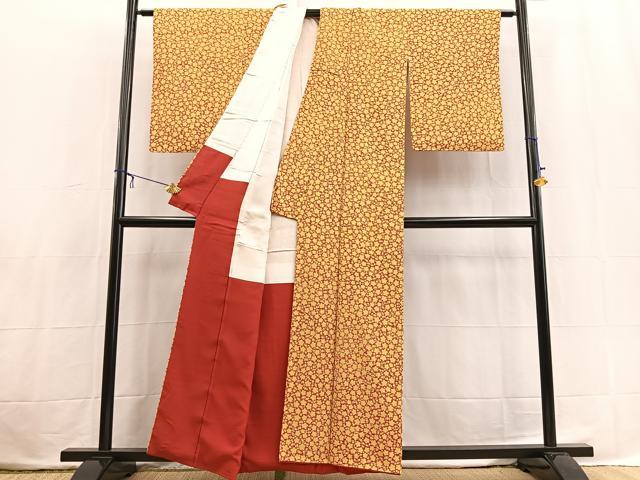 平和屋着物■上質な小紋　型染め　梅尽くし　正絹　逸品　BAAX3823yc