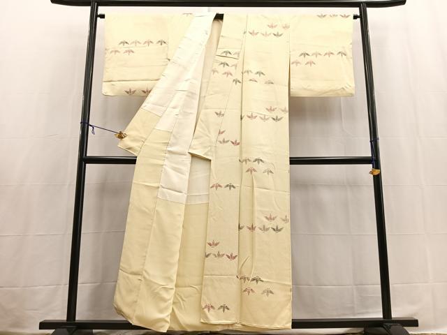 平和屋着物■上質な小紋　笹の葉文　正絹　逸品　BAAX3824yc