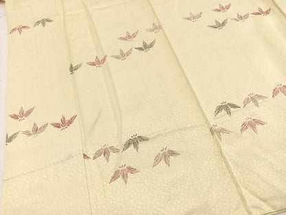 平和屋着物■上質な小紋　笹の葉文　正絹　逸品　BAAX3824yc
