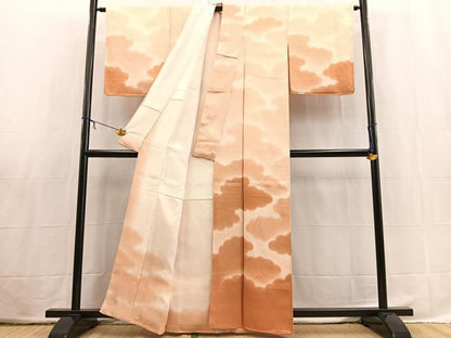 平和屋着物■訪問着　雲重ね文　暈し染め　正絹　逸品　BAAX3825yc