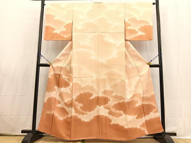 平和屋着物■訪問着　雲重ね文　暈し染め　正絹　逸品　BAAX3825yc