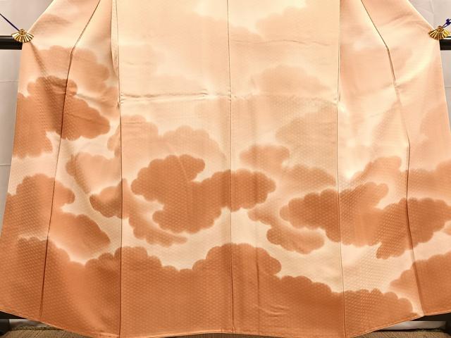 平和屋着物■訪問着　雲重ね文　暈し染め　正絹　逸品　BAAX3825yc