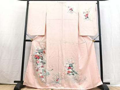 平和屋着物■訪問着　友禅　吉祥花鳥文　暈し染め　正絹　逸品　BAAX3826yc