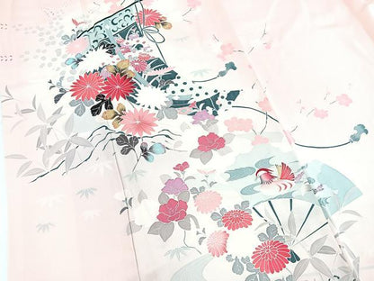平和屋着物■訪問着　友禅　吉祥花鳥文　暈し染め　正絹　逸品　BAAX3826yc