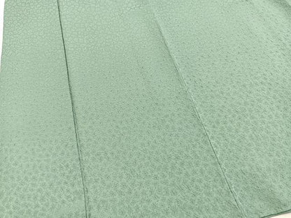 平和屋着物■上質な色無地　花地紋　錆浅葱色　正絹　逸品　BAAX3828yc