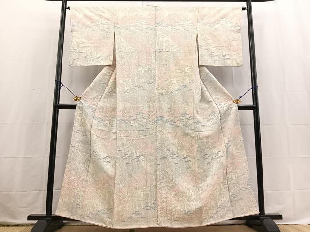 平和屋着物■上質な小紋　草花文　金彩　正絹　逸品　BAAX3832yc