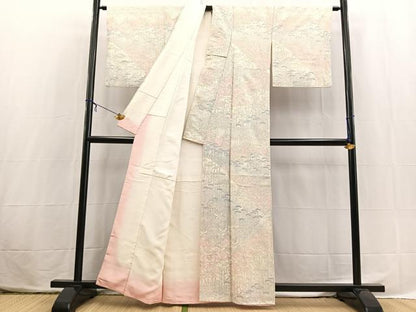 平和屋着物■上質な小紋　草花文　金彩　正絹　逸品　BAAX3832yc