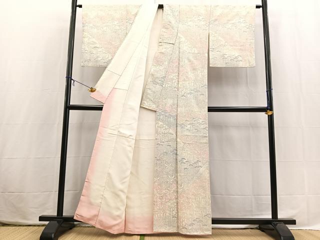 平和屋着物■上質な小紋　草花文　金彩　正絹　逸品　BAAX3832yc