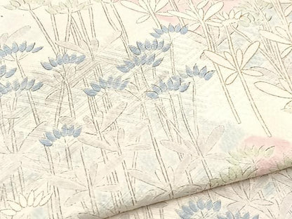 平和屋着物■上質な小紋　草花文　金彩　正絹　逸品　BAAX3832yc