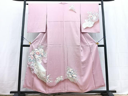 平和屋着物■訪問着　風景花文　暈し染め　金彩　正絹　逸品　BAAX3834yc