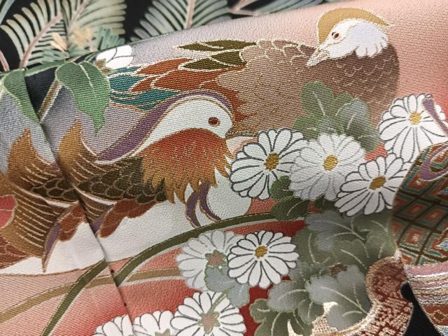 平和屋着物■豪華黒留袖　駒刺繍　飛鶴宝尽くし花文　金銀彩　仮絵羽　正絹　逸品　未使用　BAAX3836yc