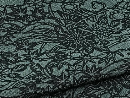平和屋着物■上質な小紋　型絵染　草花文　鬼しぼ縮緬　正絹　逸品　BAAX3837yc