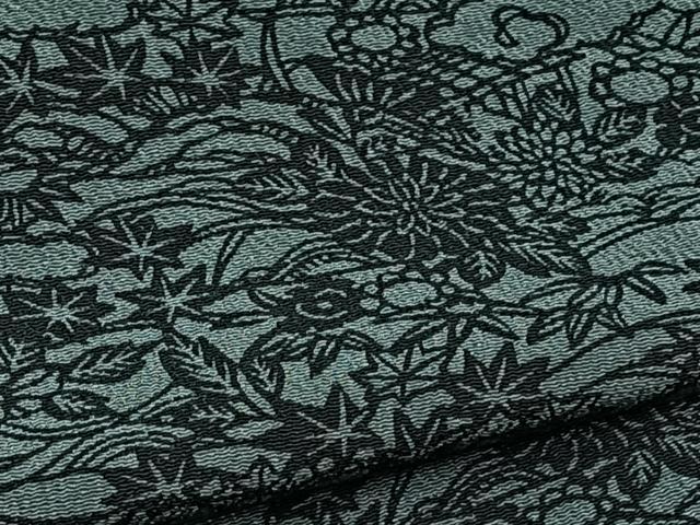 平和屋着物■上質な小紋　型絵染　草花文　鬼しぼ縮緬　正絹　逸品　BAAX3837yc