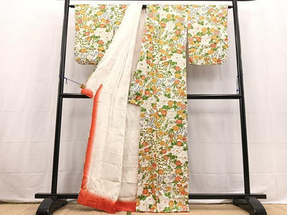 平和屋着物■上質な小紋　花尽くし　正絹　逸品　BAAX3838yc