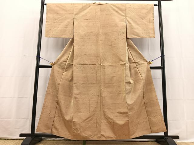 平和屋着物■上質な紬　七宝文　正絹　逸品　BAAX3839yc