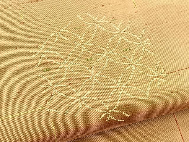 平和屋着物■上質な紬　七宝文　正絹　逸品　BAAX3839yc