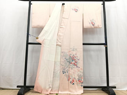 平和屋着物■訪問着　友禅　風景花文　正絹　逸品　BAAX3840yc