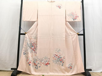 平和屋着物■訪問着　友禅　風景花文　正絹　逸品　BAAX3840yc