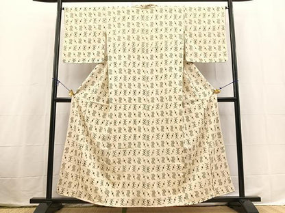 平和屋着物■本塩沢　琉球絣文様　正絹　逸品　BAAX3842yc
