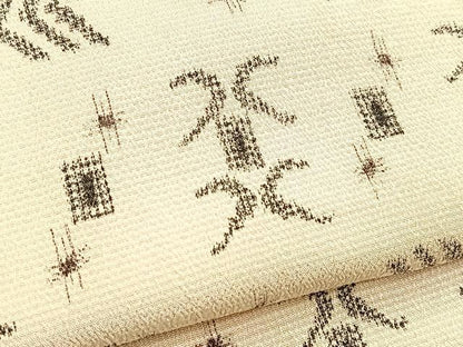平和屋着物■本塩沢　琉球絣文様　正絹　逸品　BAAX3842yc
