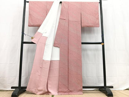 平和屋着物■上質な小紋　斜線文　正絹　逸品　BAAX3845yc
