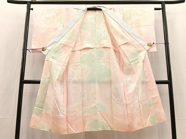 平和屋着物■長襦袢　無双仕立て　花車地紋　暈し染め　正絹　逸品　未使用　BAAX3846yc