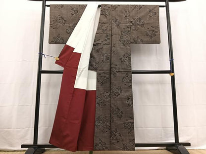 平和屋着物■本場大島紬　7マルキ　流水花文　正絹　逸品　BAAX3849yc