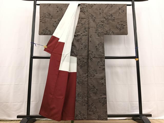平和屋着物■本場大島紬　7マルキ　流水花文　正絹　逸品　BAAX3849yc