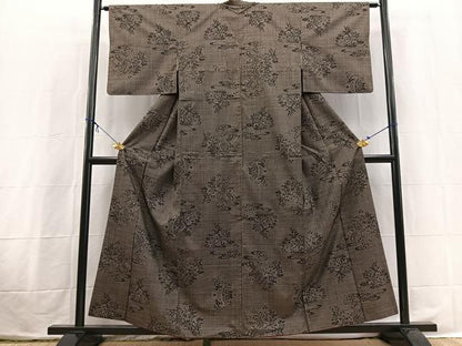 平和屋着物■本場大島紬　7マルキ　流水花文　正絹　逸品　BAAX3849yc