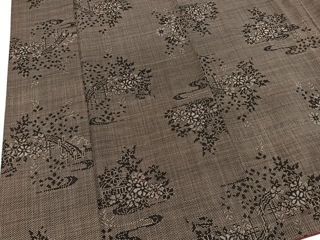 平和屋着物■本場大島紬　7マルキ　流水花文　正絹　逸品　BAAX3849yc