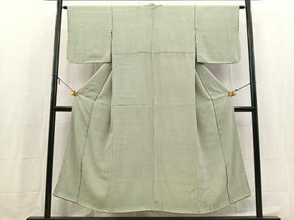 平和屋着物■上質な色無地　柳鼠色　正絹　逸品　BAAX3852yc