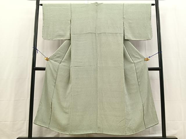 平和屋着物■上質な色無地　柳鼠色　正絹　逸品　BAAX3852yc