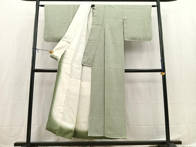 平和屋着物■上質な色無地　柳鼠色　正絹　逸品　BAAX3852yc