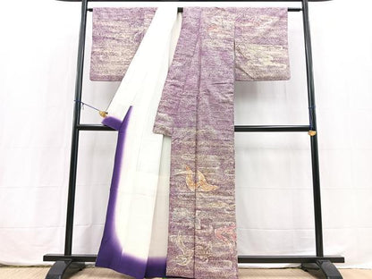 平和屋着物■訪問着　紬地　抽象文　正絹　逸品　BAAX3857yc