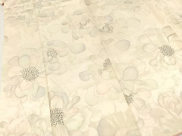 平和屋着物●上質な小紋　地紋起こし　牡丹　正絹　逸品　BAAX3859yc