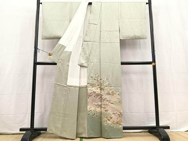 平和屋着物■豪華色留袖　御所解花鳥文　暈し染め　金彩　正絹　逸品　BAAX3861yc