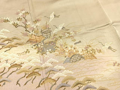 平和屋着物■豪華色留袖　御所解花鳥文　暈し染め　金彩　正絹　逸品　BAAX3861yc